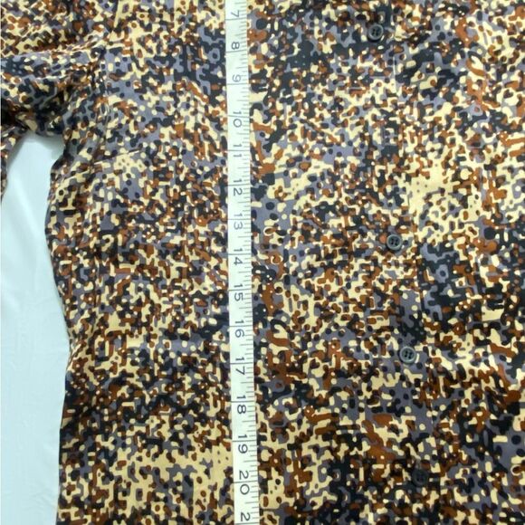 ANNE KLEIN Size 12 Brown Satin Button Up Blouse Top Shirt Women Long Sleeve - Picture 11 of 13